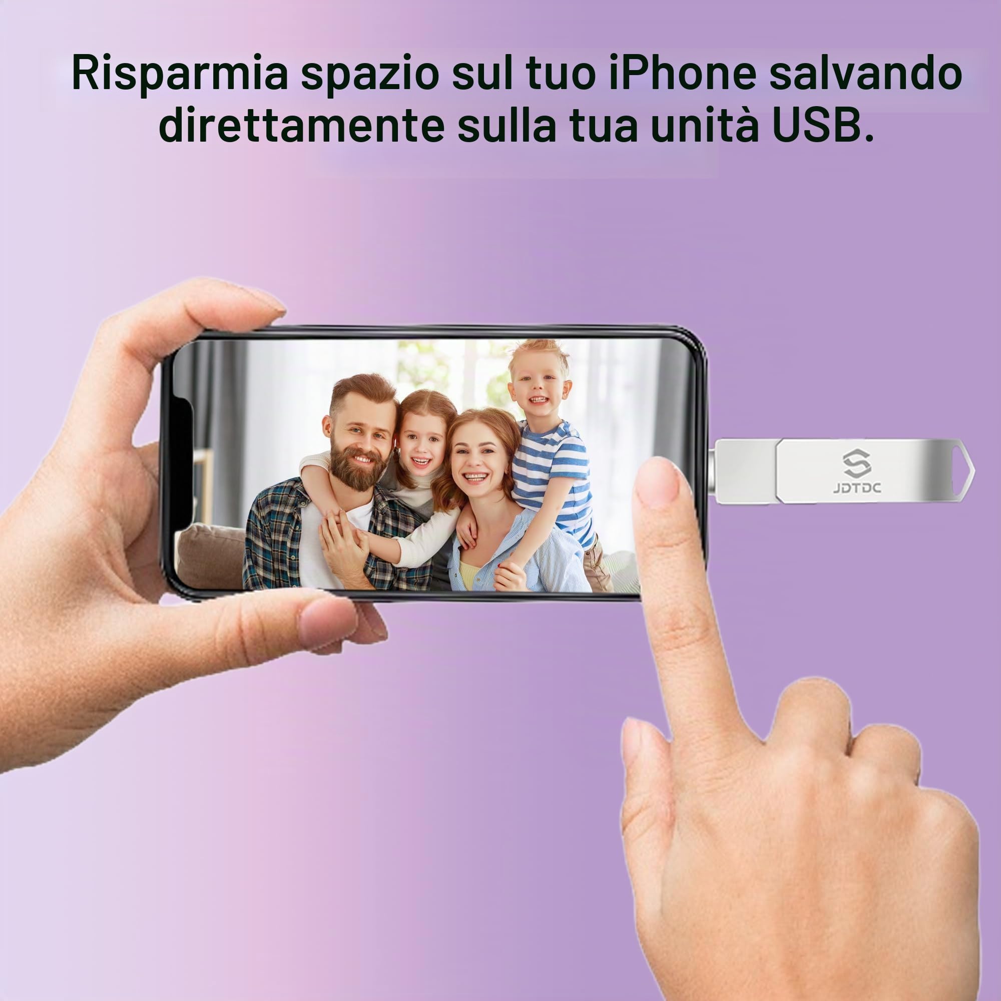 Chiavetta USB da 128 GB per iPhone, certificata Apple MFi, nessun archivio falso, fulmine autentico, backup criptato foto stick per iPhone e iPad