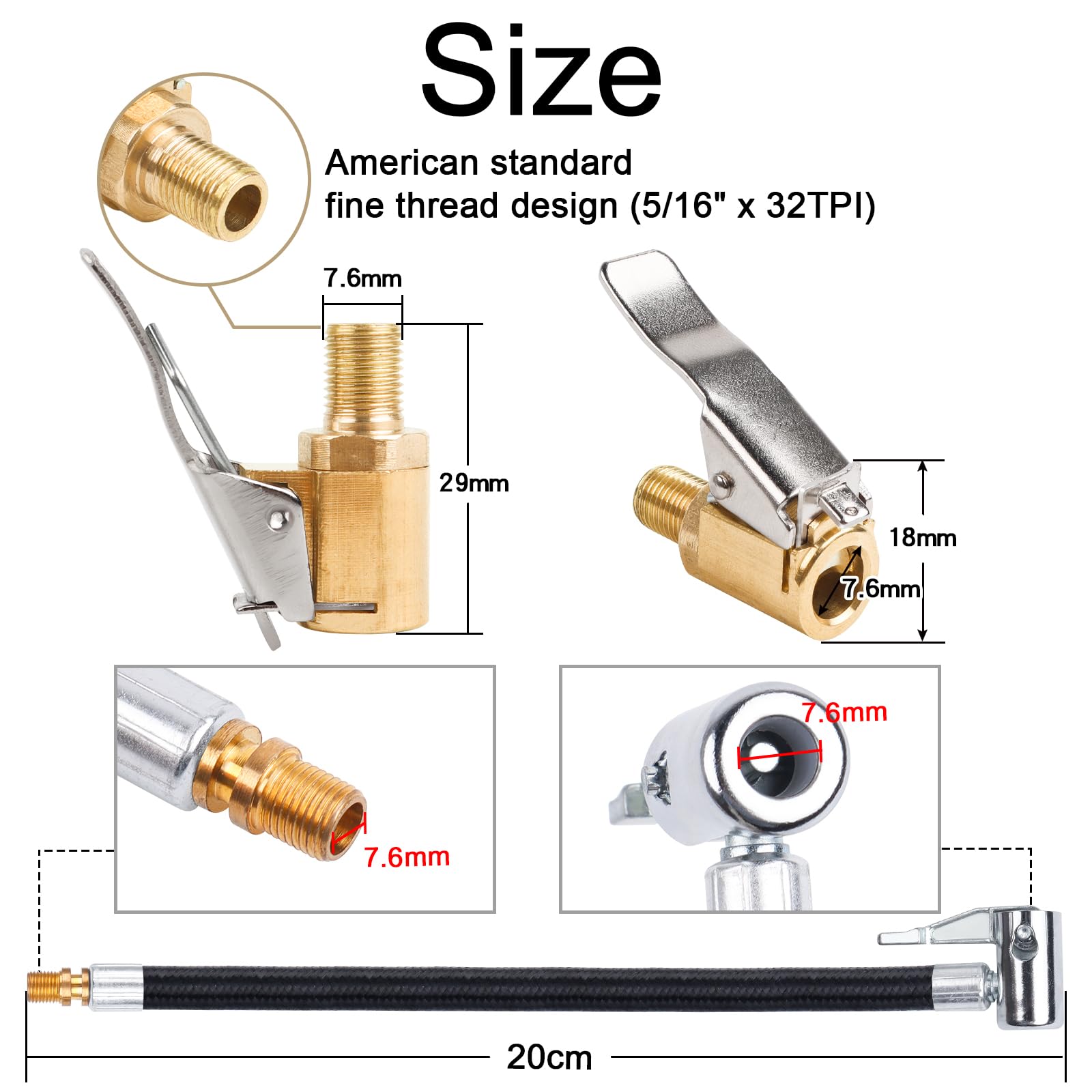 Tyre Valve Extension Adapter, Valve Extension Car Valve, Rubber Tyre Valve Extension, Valve Extension With Caps, 180 Mm Tyre Valve Extension Angle Valve For Car, Motorcycle, Bicycle, 2 Pieces