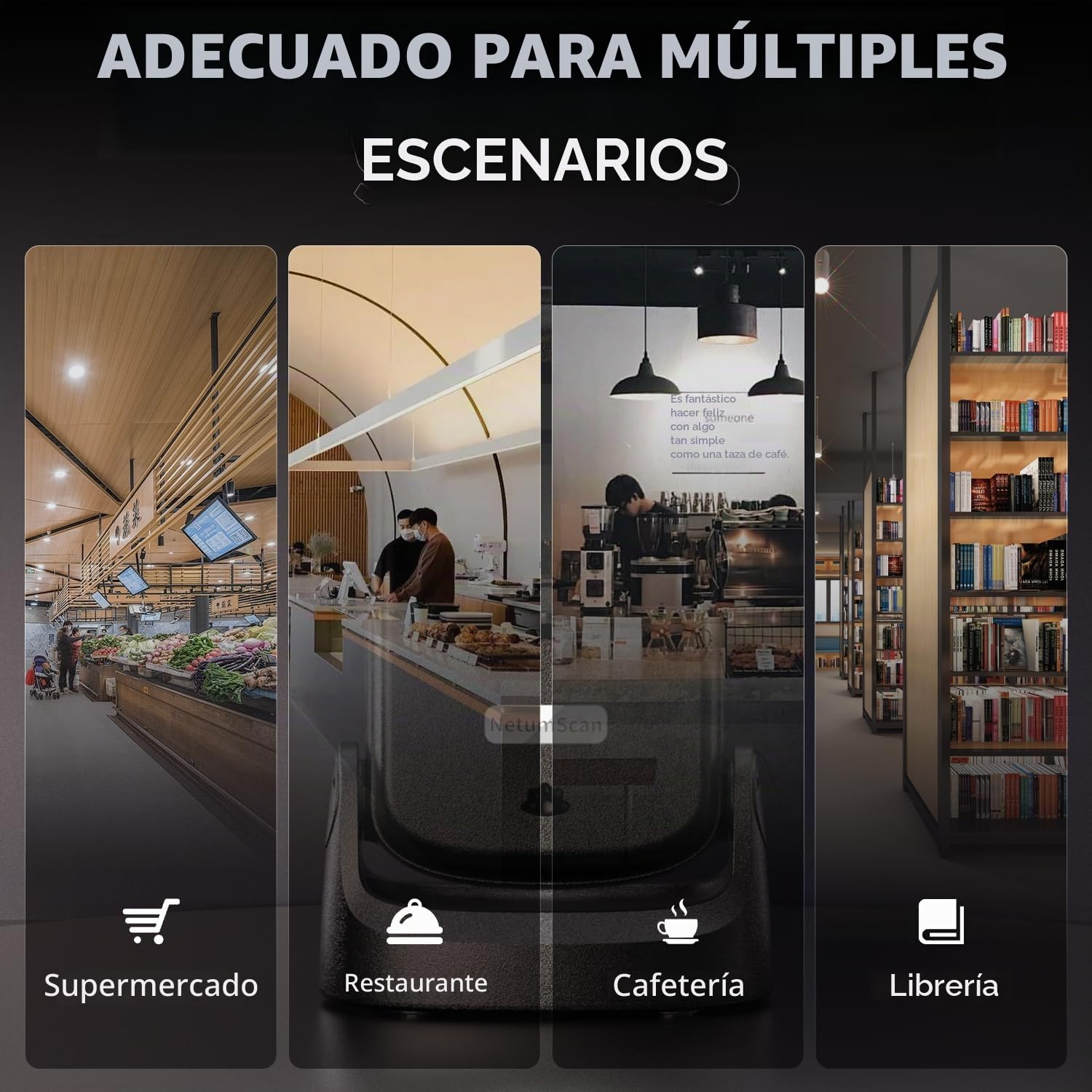 NetumScan USB Omnidireccional Técnico para Supermercados y Almacenes Compatible con PC Windows/Mac/Linux CN-40