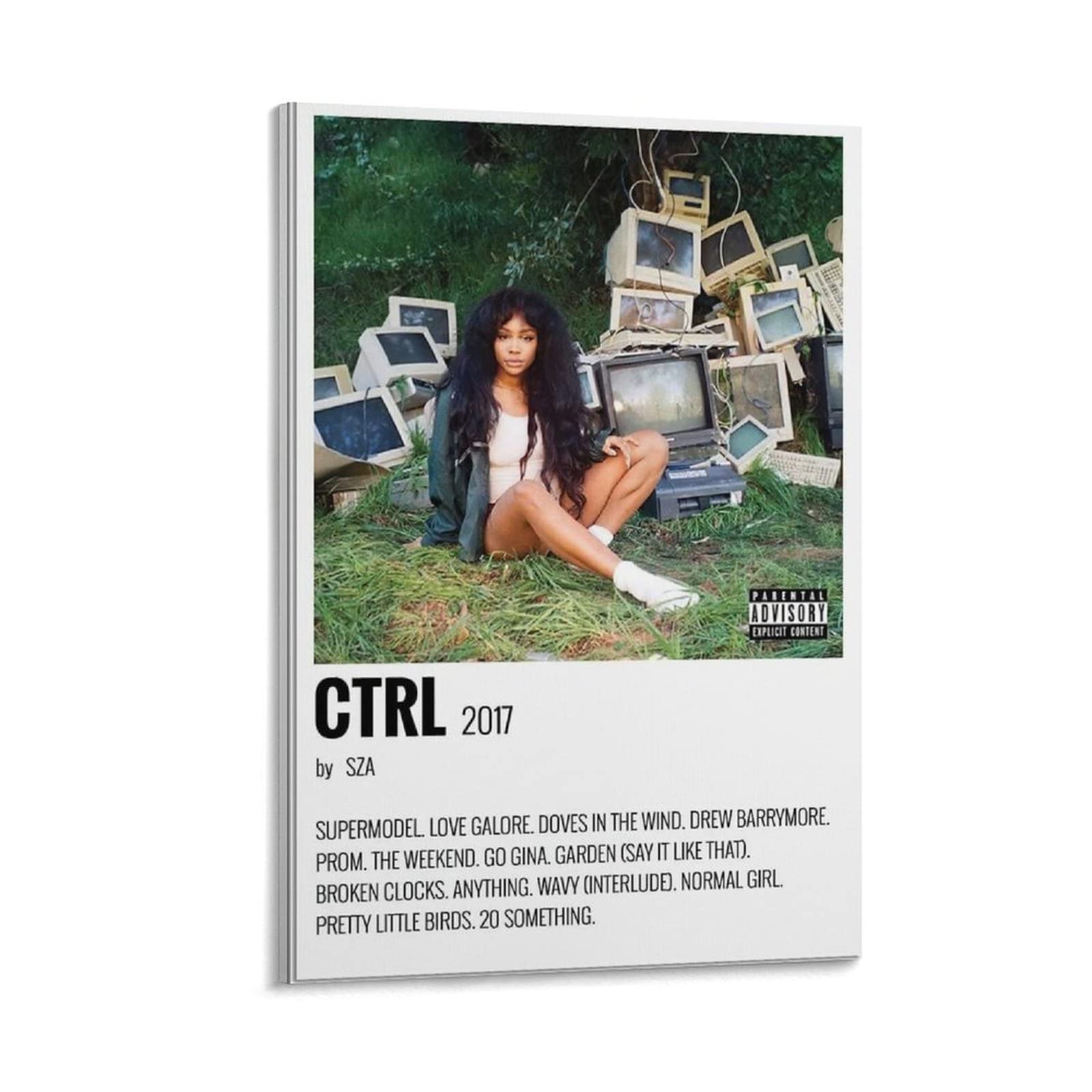 Ctrl Sza Cover Canvas Poster,Wall Decor For Bathroom Large Wall Decor Pictures For Bedroom Wall Deco Artworks Picture Print Poster Wall Art Painting Canvas Gift Decor Home Posters Decorative 16x24inch