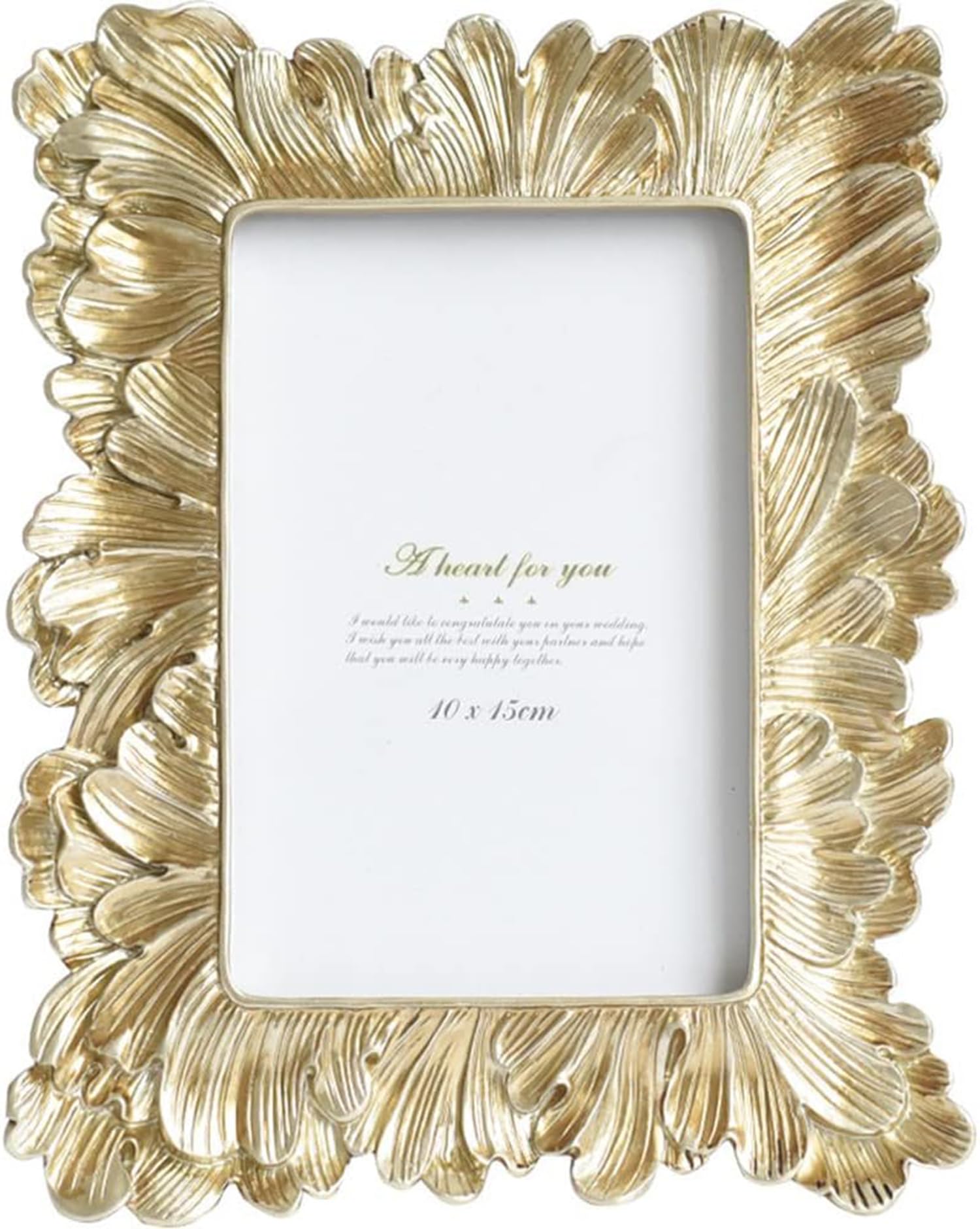 Excefore Vintage Picture Frame 4x6" Golden feather Antique Photo Frame for Desktop Display and Wall Mount Home Decor, Photo Gallery, Art