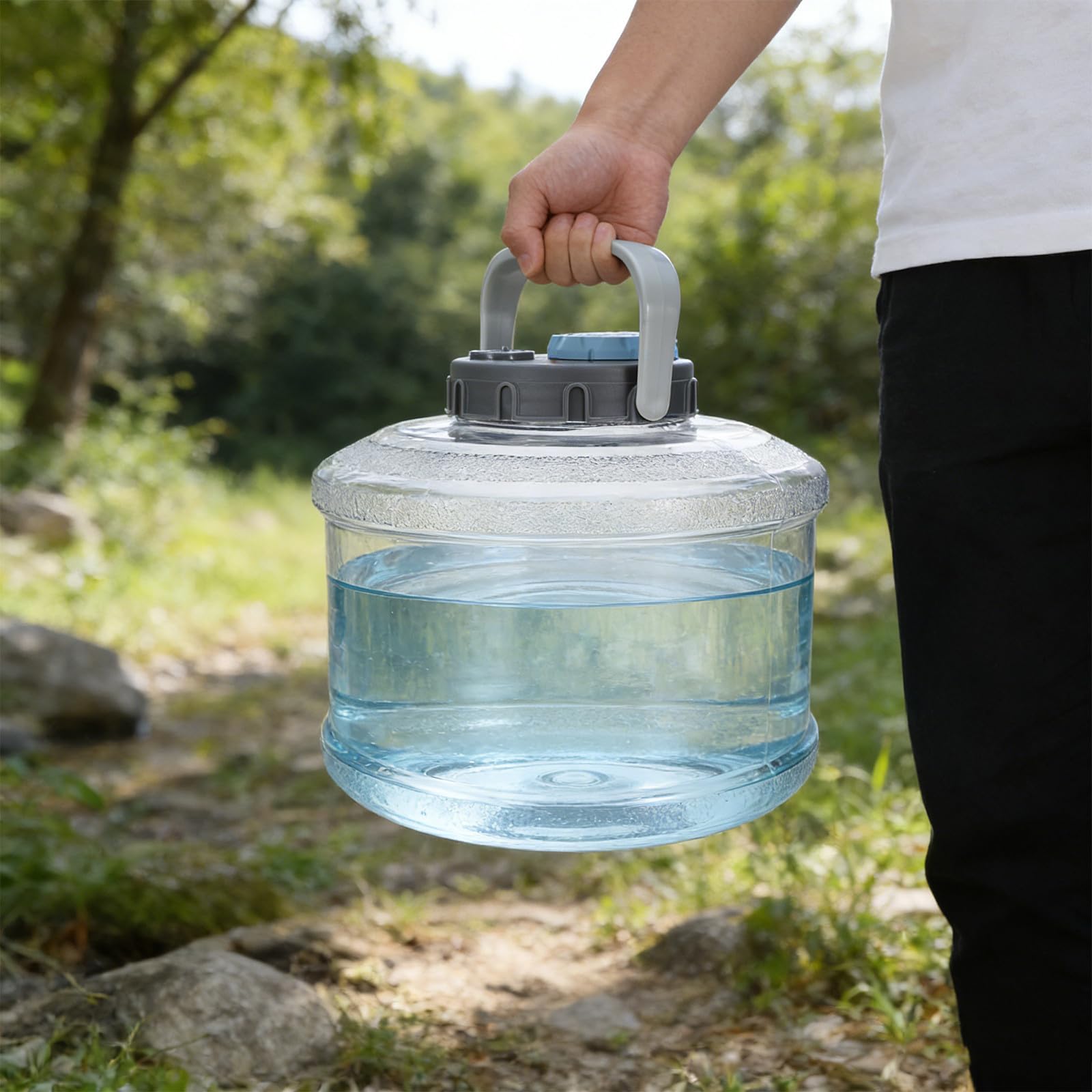 IMIKEYA Tragbarer Wasserbehälter 5l mit Auslaufsicherem Deckel und Zeitschaltuhr aus PC für Camping und Outdoor Wasserspeicherung