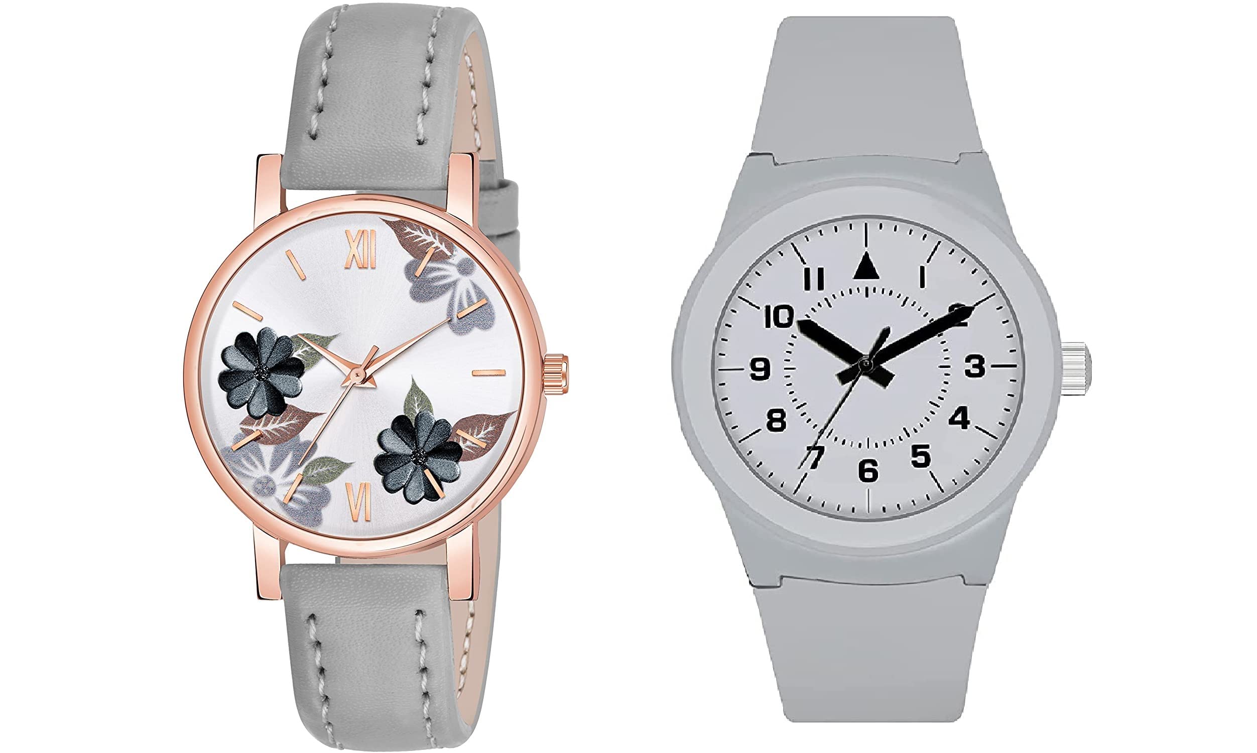 Watch City - Analogue Couple Watch Round Dial Waterproof Casual/Formal Valentine Day Watch for Couples - Combo Pack Grey Color (B0BTPRWWRN) Amazon Price History, Amazon Price Tracker