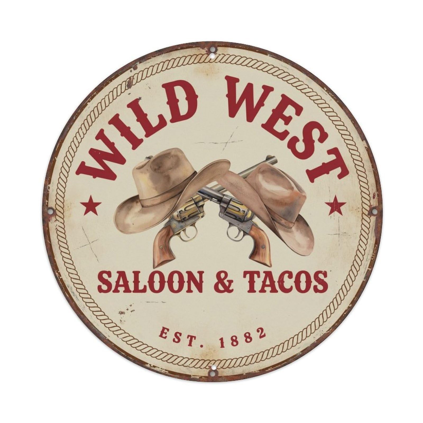 Wild West Western Metal Tin Sign Plaque