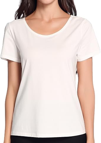 Women's Super Comfort Modal Cotton Scoop Neck Short Sleeve T-Shirt Top