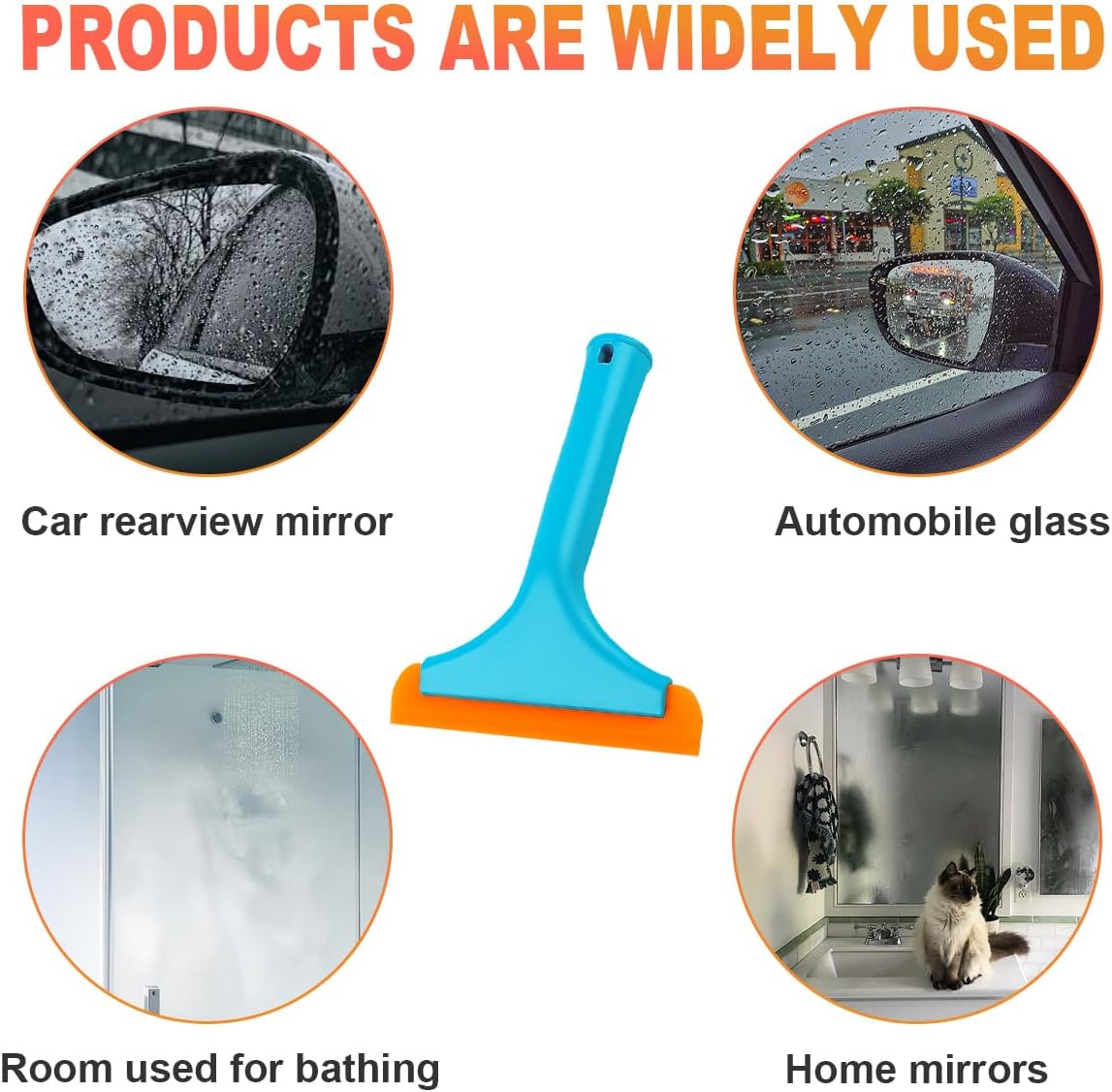 Small Silicone Window Squeee, 5.9 Inch Car Windshield Water Blade