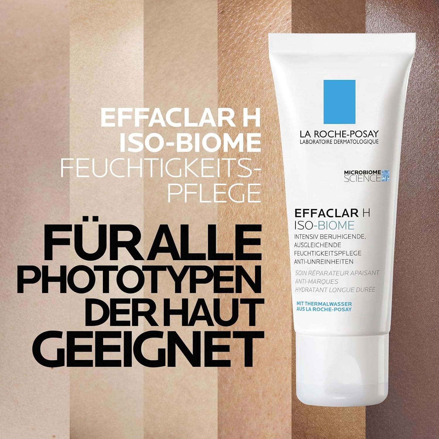 La Roche Posay Feuchtigkeitspflege bei austrocknender Akne-Behandlung, Mildert Unreinheiten und regeneriert, Mit Niacinamid und Provitamin B5, Effaclar H Iso-Biome, 40 ml