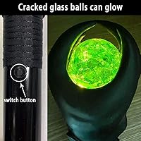 Vista 4 de Bastón de bruja con orbe de luz verde, varitas de reina malvada, color mágico iluminado para disfraz de Halloween (verde)