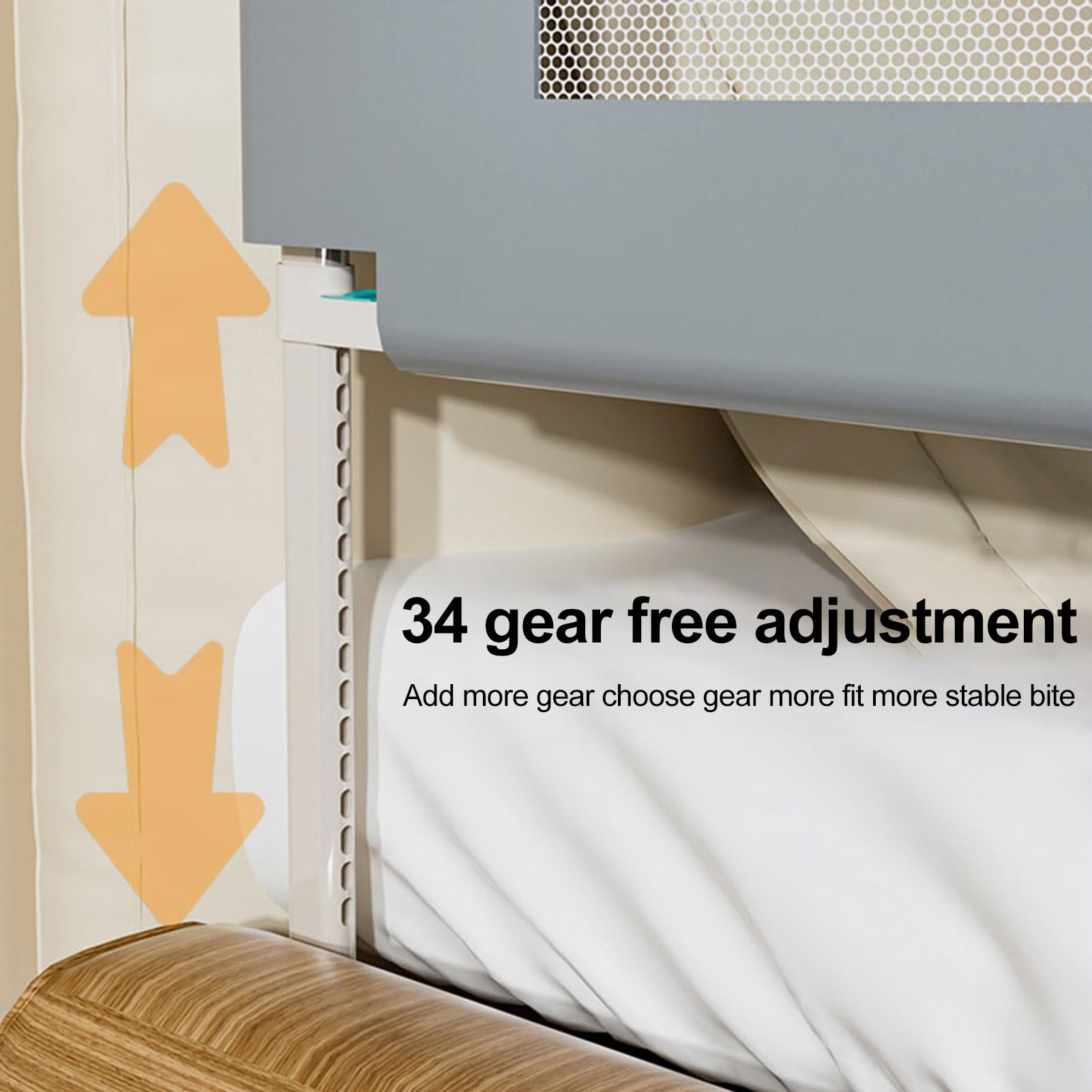 Riel de cama ajustable de 3 piezas para niños pequeños, protector de seguridad para cama de bebé tamaño King, valla resistente y extralarga, diseño de elevación con patrón de dibujos animados