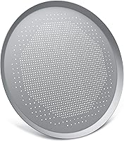 Vista 22 de Bandeja para pizza Beasea de 16 pulgadas para horno, redonda, hecha de aleación de aluminio, con orificios, para hornear, utensilios para el hogar