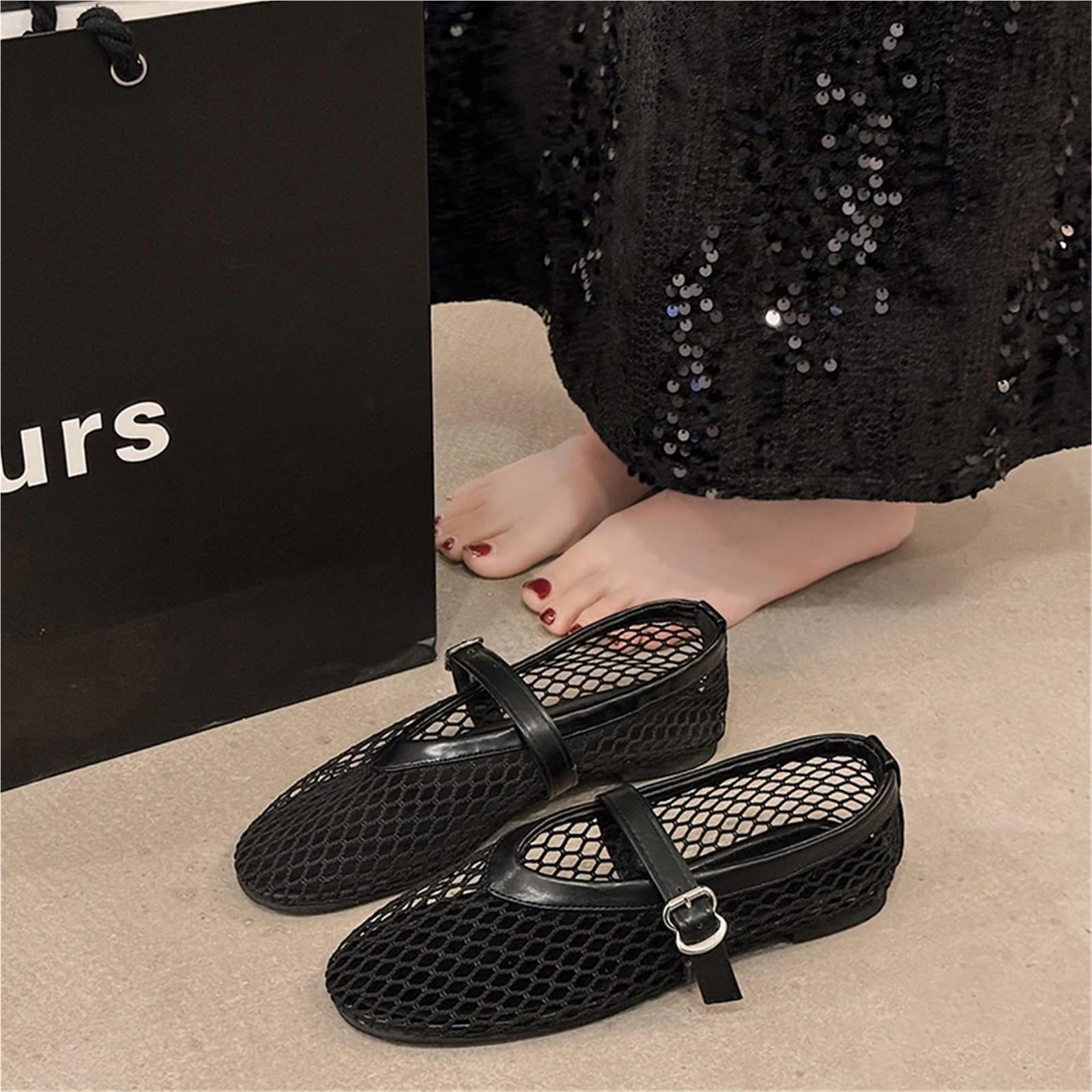 Damen Runde Zehen Flache Schuhe Casual Trend Atmungsaktive Ballett Hohl Strand Sandalen Für Damen