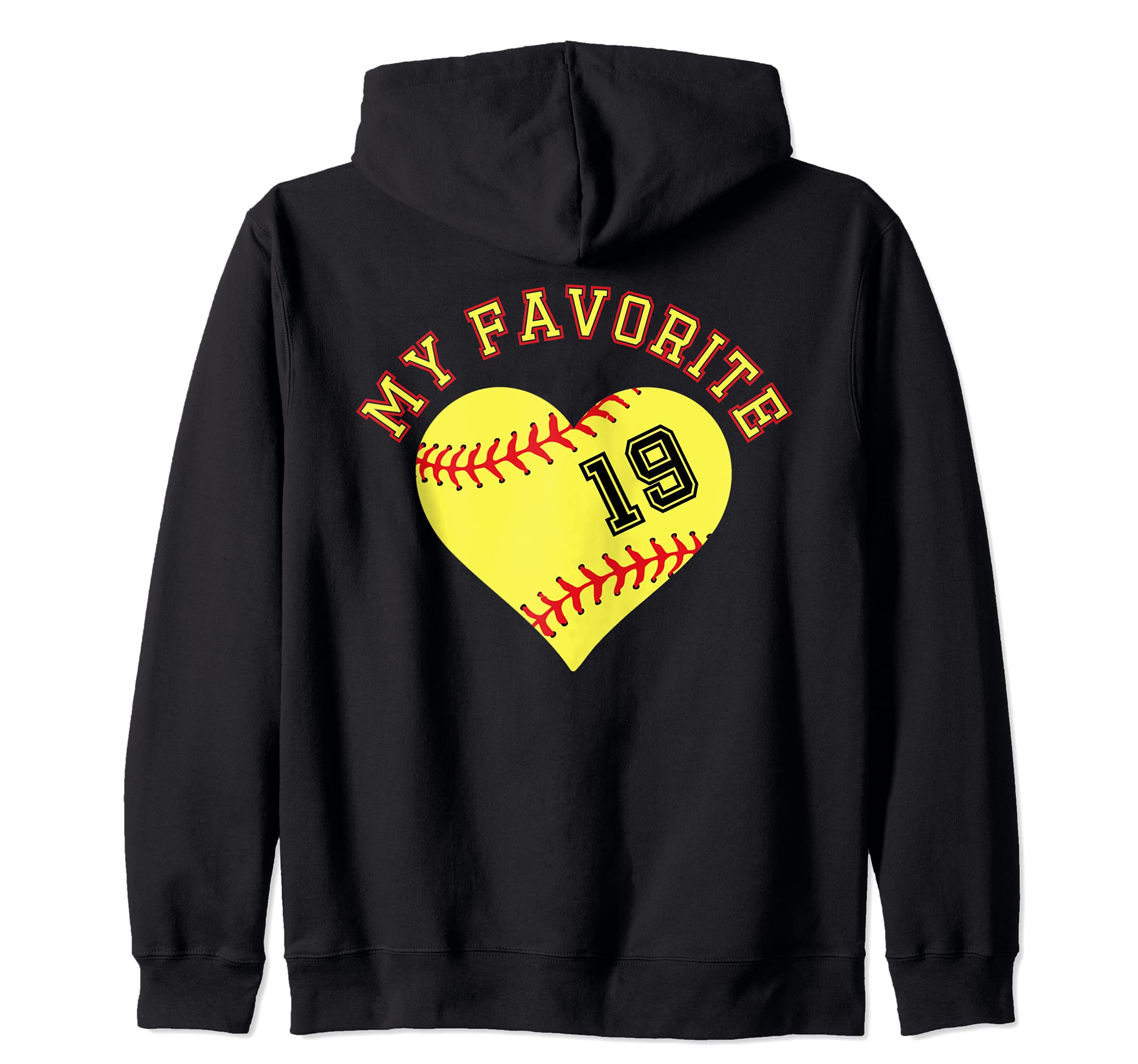 Softball Player 19 Jersey Outfit No #14 Sports Fan Zip Hoodie, Black