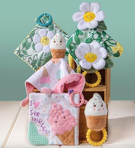 Miniatura 8 de Mary Meyer Sweet Soothie - Juguete de mordedor arrugado con papel de bebé y chirriante, 6 x 6 pulgadas, lindo taco Bout