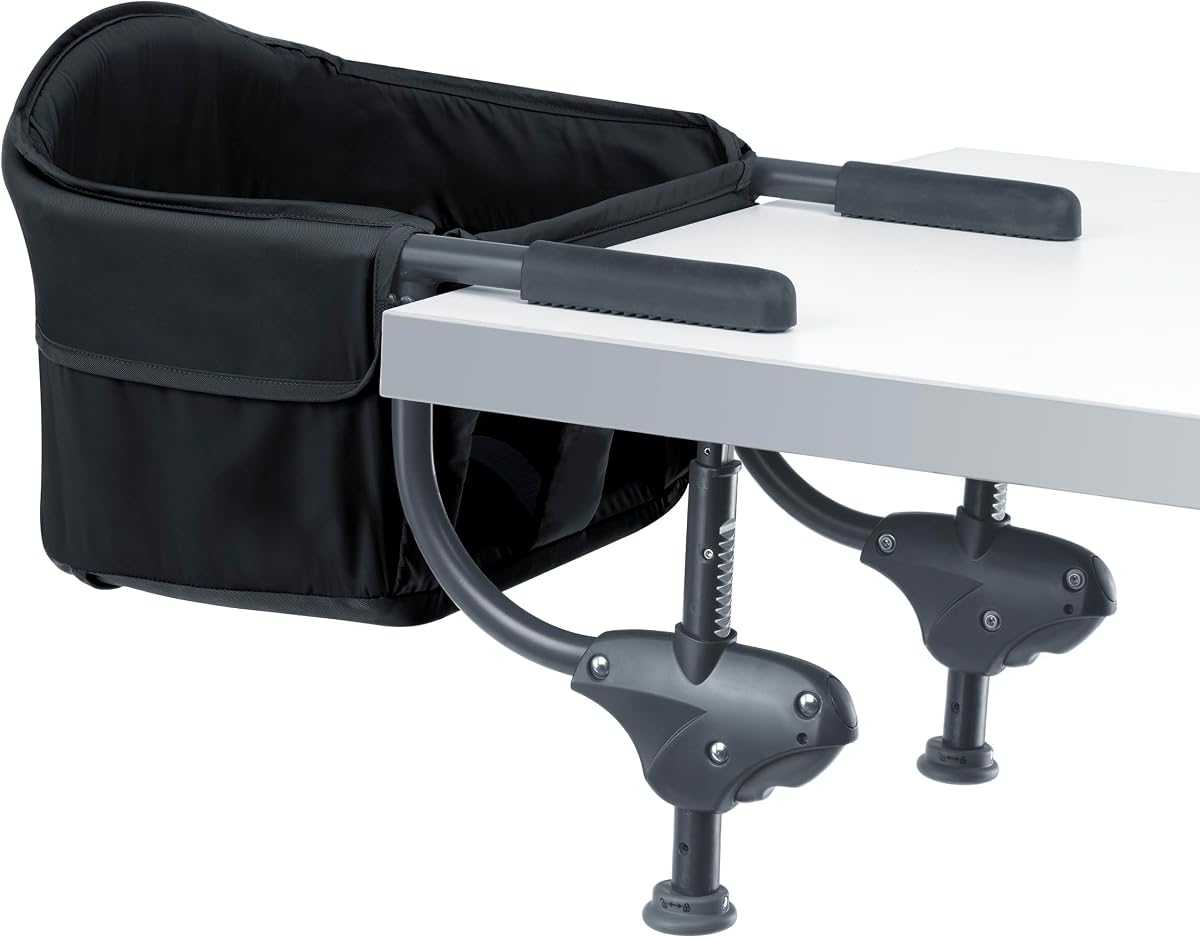 Chicco Caddy Hook-On Chair, Portable High Chair for Babies and Toddlers, for Children up to 37 lbs., Lightweight, Compact Fold, Black/Black