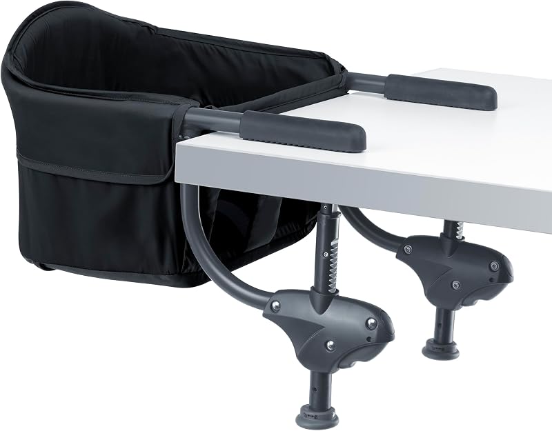 Chicco Caddy Hook-On Chair, Portable High Chair for Babies and Toddlers, for Children up to 37 lbs., Lightweight, Compact Fold, Black/Black