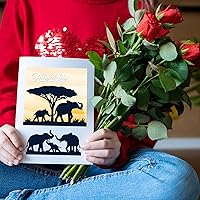 Vista 6 de BENECREAT 2 estilos de silueta de elefante patrón de corte de acero al carbono, marco de amistad, plantilla de estampado de fondo para hacer fotos