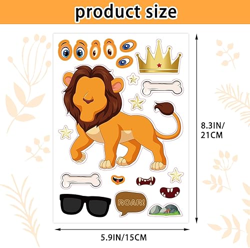 Miniatura 10 de 24 hojas de 8.3 x 5.9 pulgadas, haz tus propias calcomanías de helado para niños pequeños, recuerdos de fiesta, haz una cara para niños, suministros