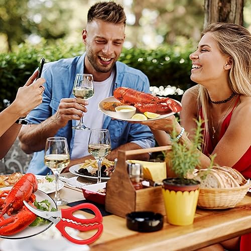 Miniatura 6 de 8Pcs Seafood Scissors - Crab, Shrimp, Lobster Scissors in Stainless Steel (Red)