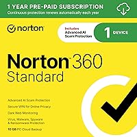 Vista 1 de Norton 360 Standard 2023, software antivirus para 1 dispositivo con renovación automática – Incluye VPN, copia de seguridad en la nube de PC