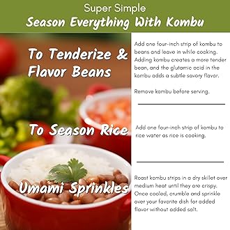 Emerald Cove Pacific Kombu, Premium Dried Seaweed Strips (Kelp), Great for Dashi Stock, Non-GMO, 1.76 oz (2 pk)