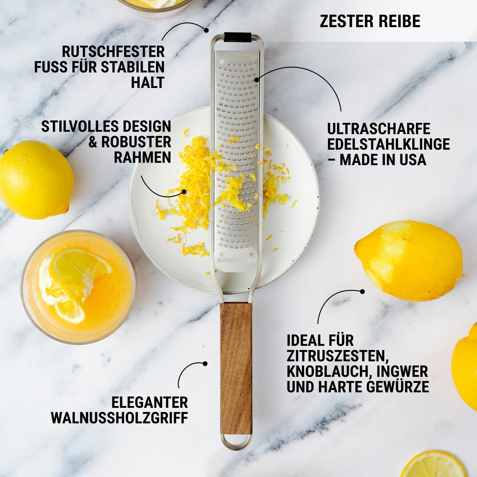 Microplane Master Series 3-częściowy zestaw tarek premium, wstążka i bardzo grube tarki, bardzo ostre ostrza ze stali nierdzewnej, uchwyty orzechowe, wyprodukowane w USA, profesjonalne narzędzia