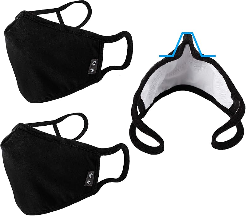 Cloth Face Mask Washable Reusable 3-Ply Mouth Shield with Nose Wire 3PACK EU0304