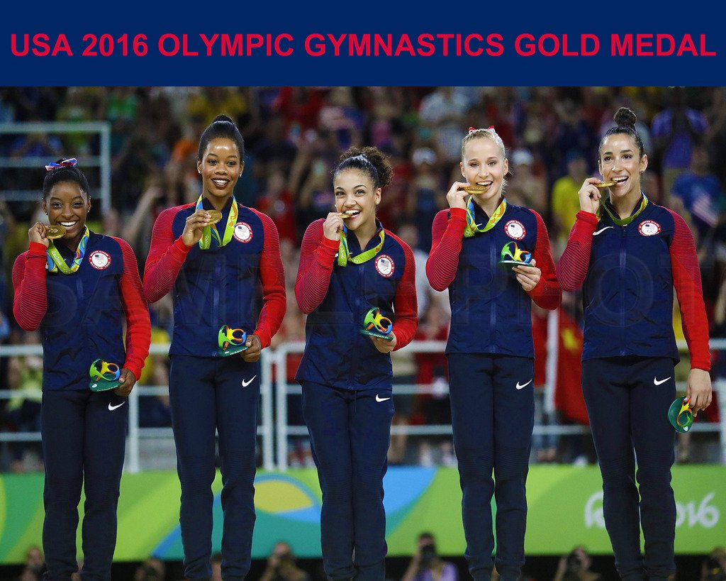 SPORTSPHOTOSUSA USA 2016 Gymnastics Gold Medal 8X10 Photo