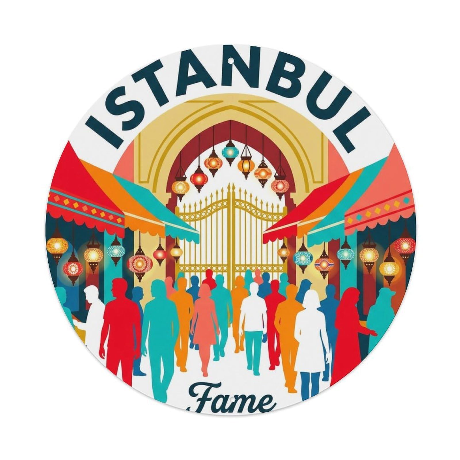 Vintage Travel Istanbul Turkey Fame Vintage Metal Tin Sign Plaque Wall Decor for Cafe, Club Bar, Office, Garden Metal Poster 8x8Inch