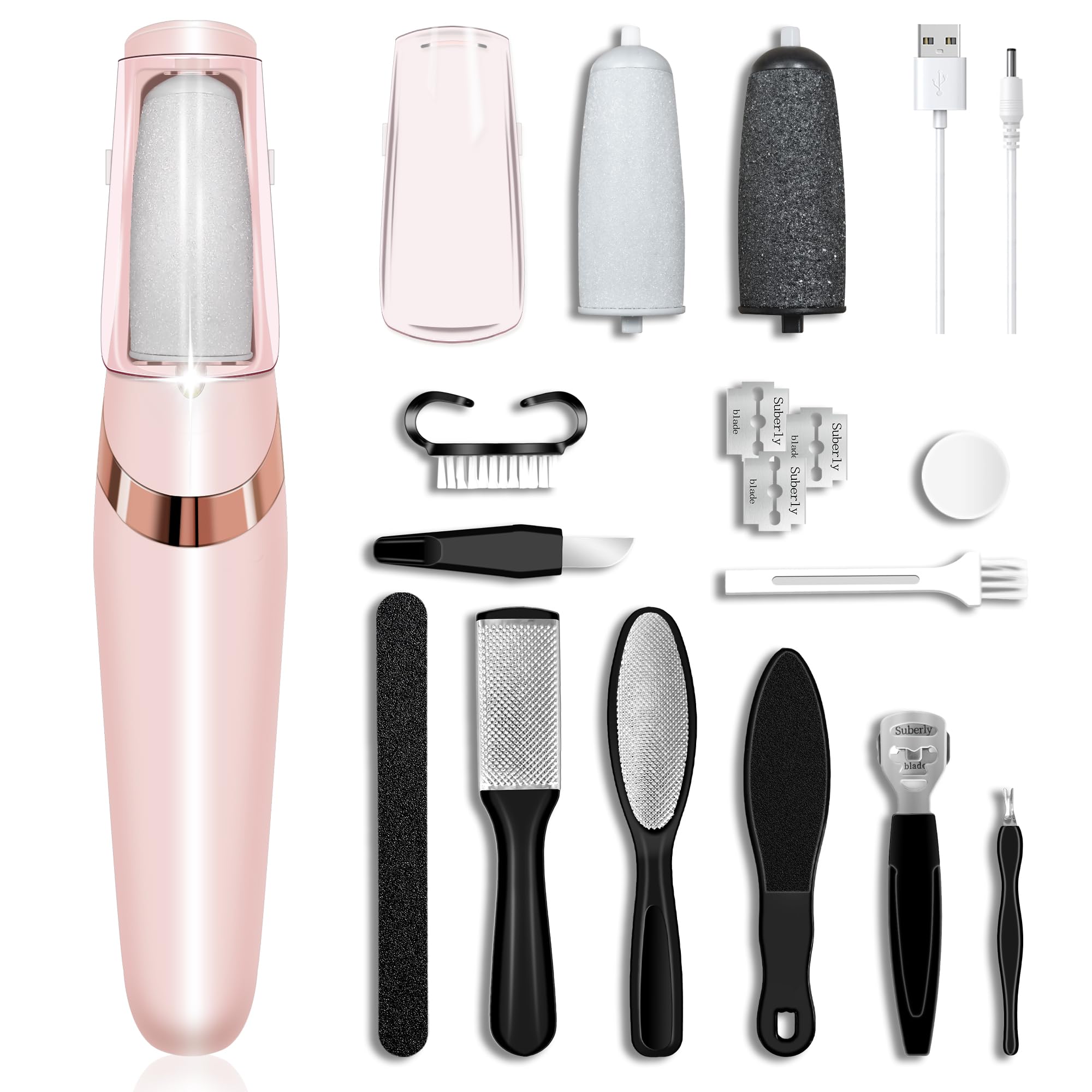Electric Foot Callus Remover Waterproof,16 in1 Callus Remover for Feet