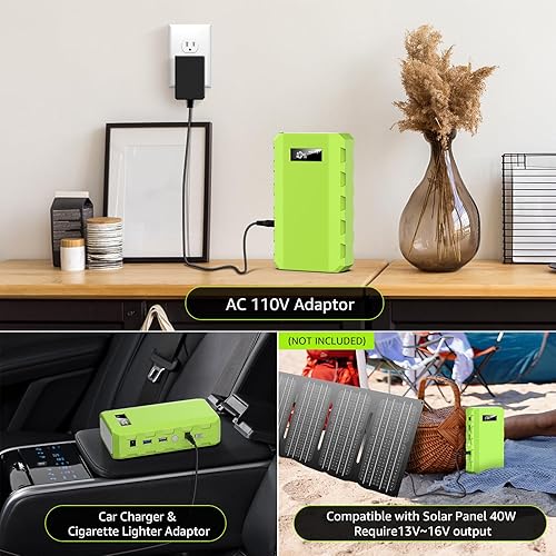 Miniatura 6 de powkey Estación de energía portátil con salida de CA, batería externa de 65 W110 V, 24000 mAh88.8 Wh, fuente de alimentación portátil de respaldo