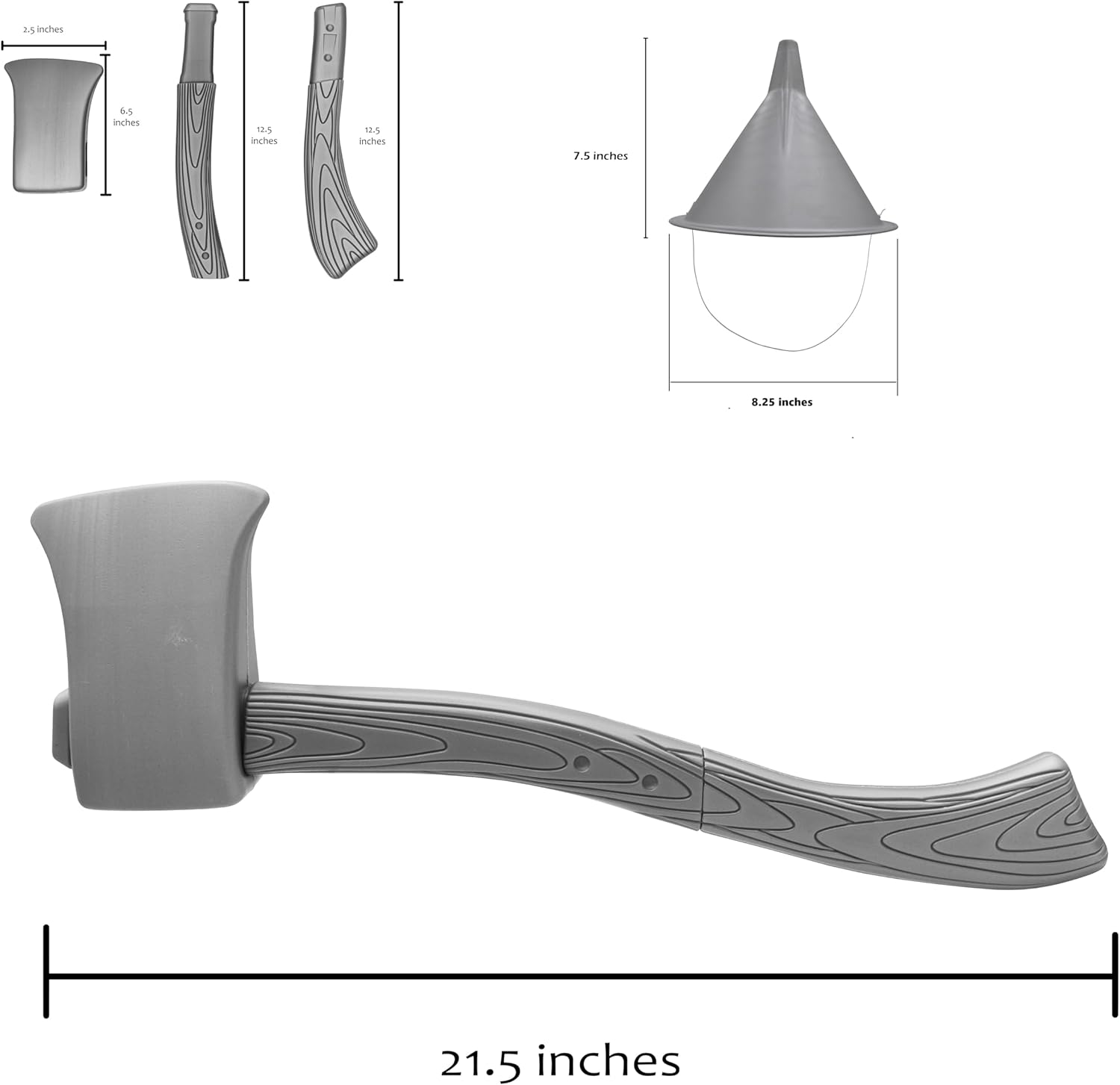 Nicky Bigs Novelties Silver Tin Funnel Hat And Lifesize Axe Costume Set Matte Silver Plastic Adult Cosplay Props - Image 5
