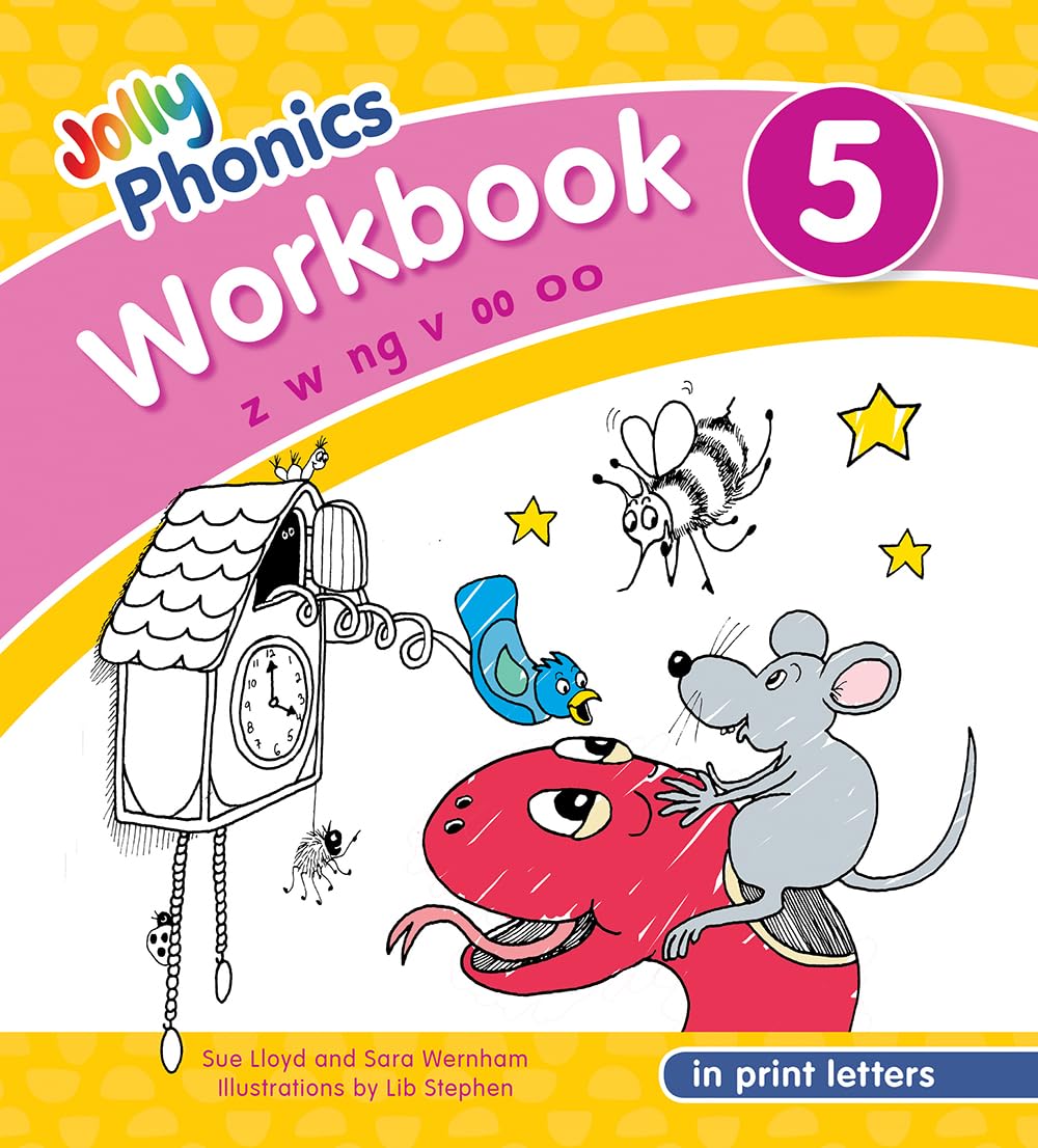 Jolly Phonics Workbook 5: in Print Letters (American English edition) (Jolly Phonics Workbooks, Set of 1-7)