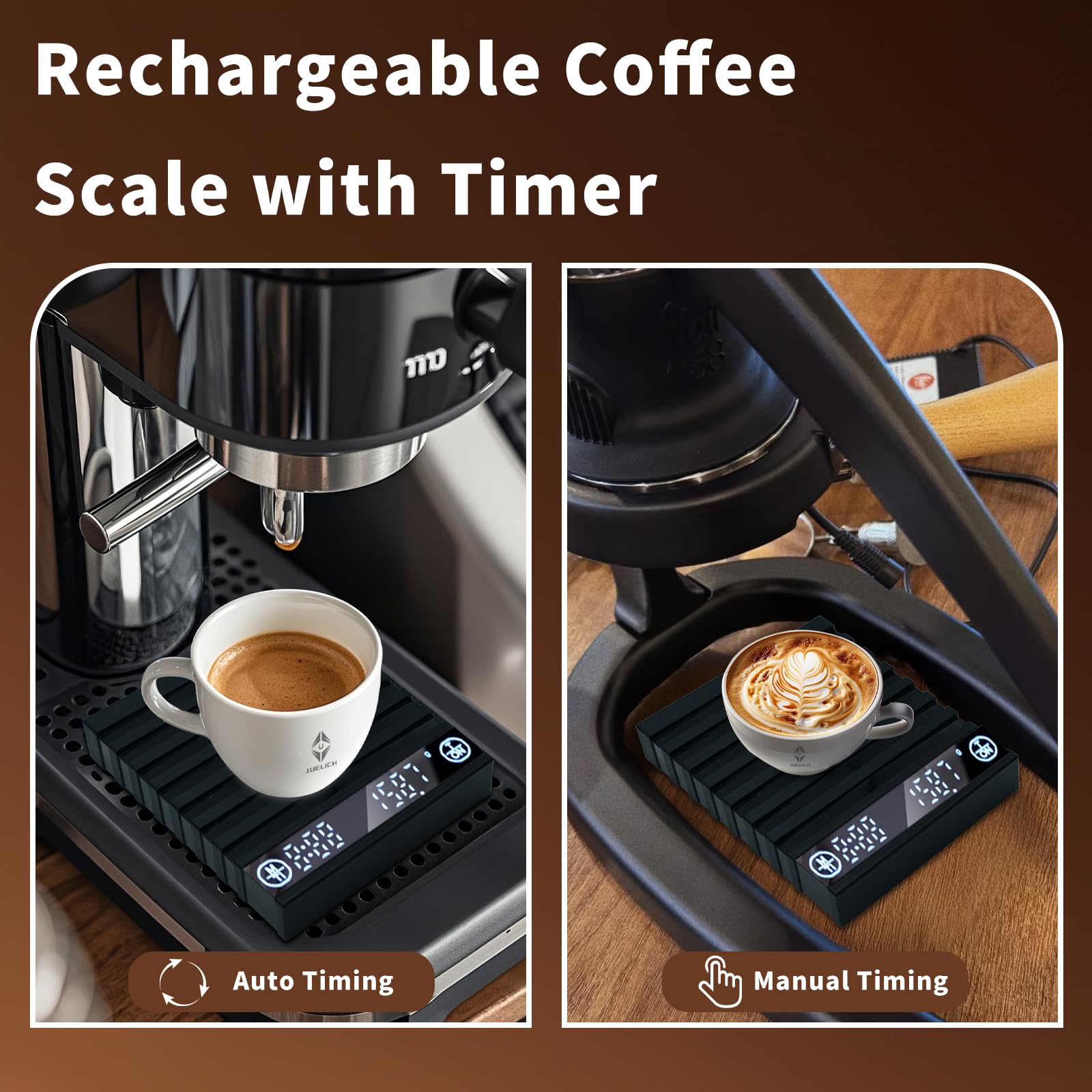 GRAM PRES Mini Coffee Scale With Timer - Rechargeable Espresso Scale, 2kg/0.1g Precision - View #9