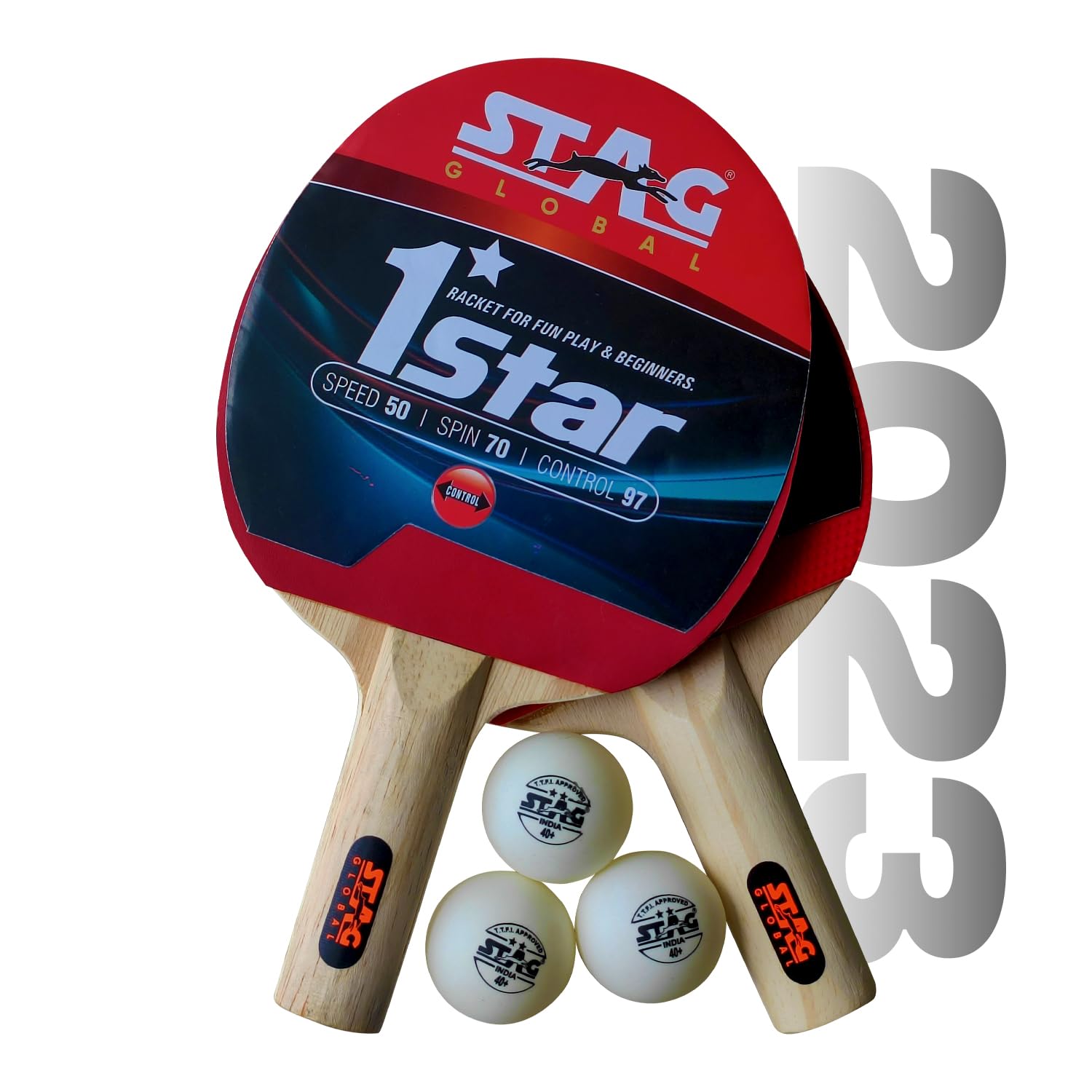 (2023 Model) STAG Global 1 Star Table Tennis Playset (2 Racquets & 3 Balls) (White Ball) (B0CF9RC8S7) Amazon Price History, Amazon Price Tracker