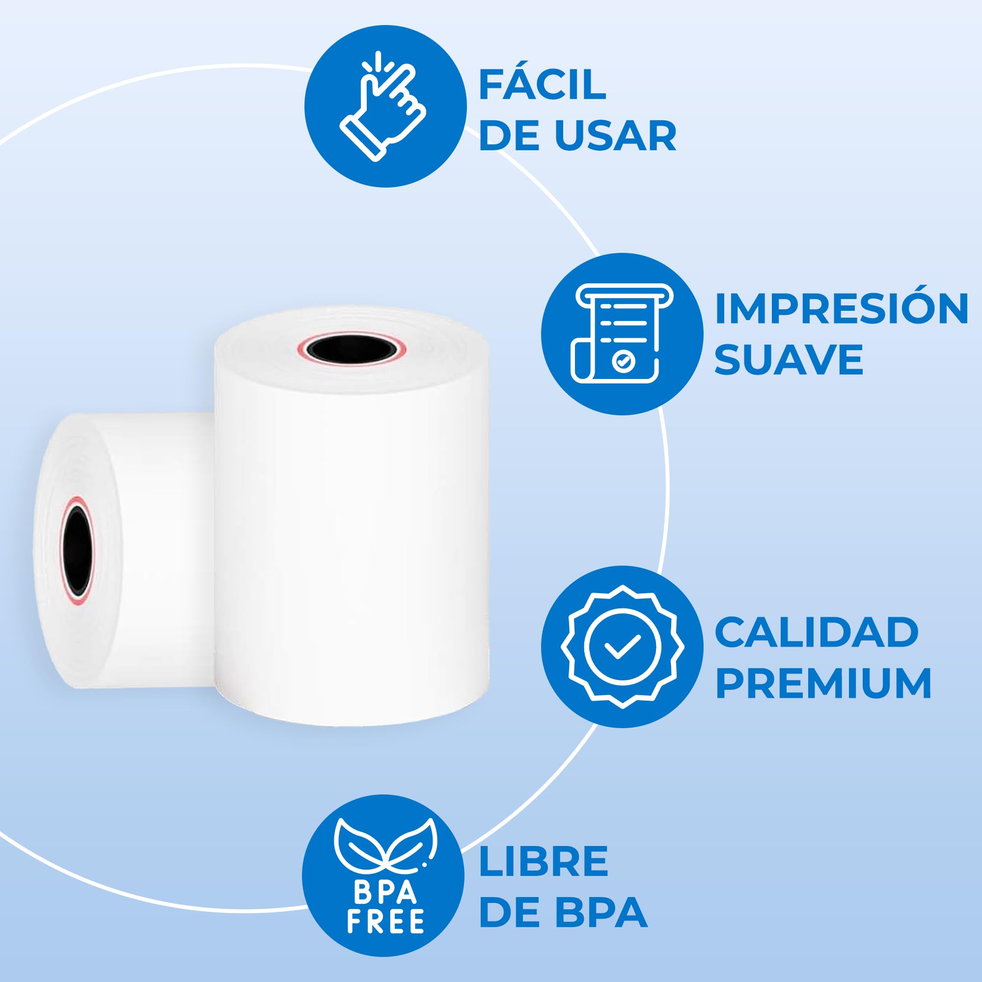 Double Dragon 57 x 40 mm Papel Térmico Premium para Recibos para Máquinas PDQ, POS, EPOS [Paquete de 20 unidades]