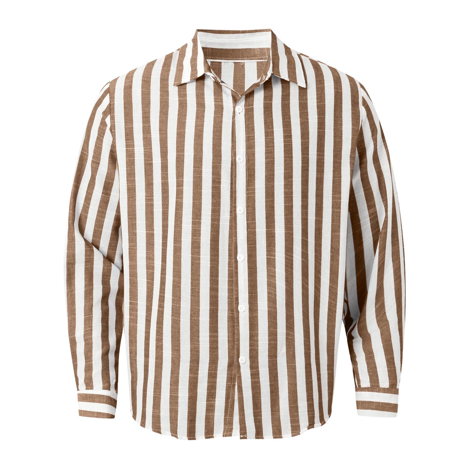 Camiseta de manga larga para hombre, algodón y lino, camisa de lino fina, estampado a rayas, cuello de solapa, camisa de playa, con botones, camisa hawaiana, camisa de punto moderna para hombres