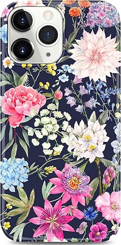 J.west Funda para iPhone 15 Pro Max de 6.7 pulgadas, a prueba de golpes, TPU para jardín, floral, para mujeres y niñas, diseño de flores secretas,