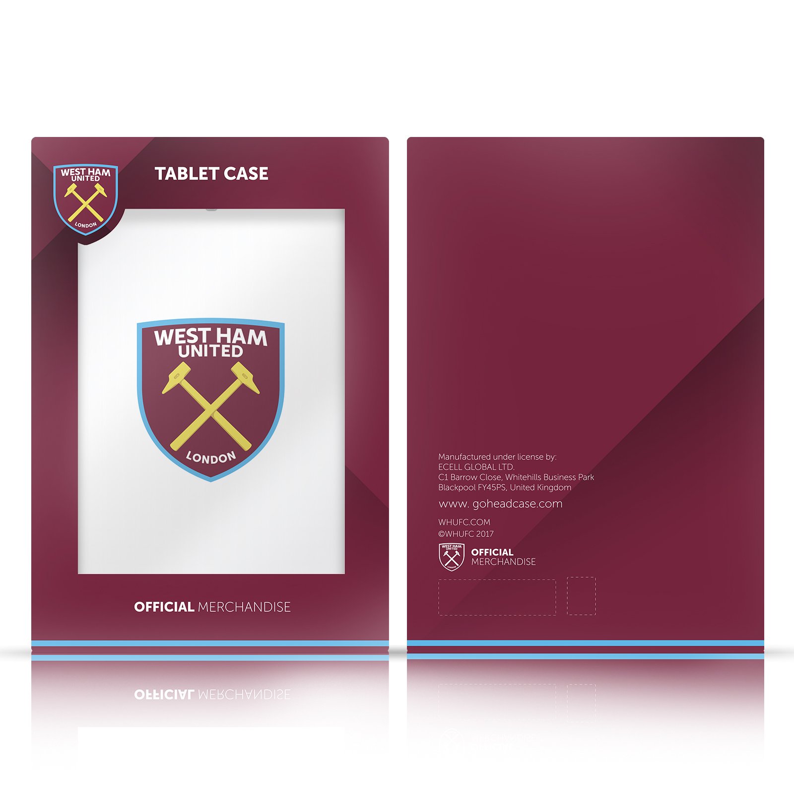 Head Case Designs sous Licence Officielle West Ham United FC Claret Crête 125e Anniversaire Étui Portefeuille en Cuir Compatible avec Apple iPad 10.2 2019/2020/2021