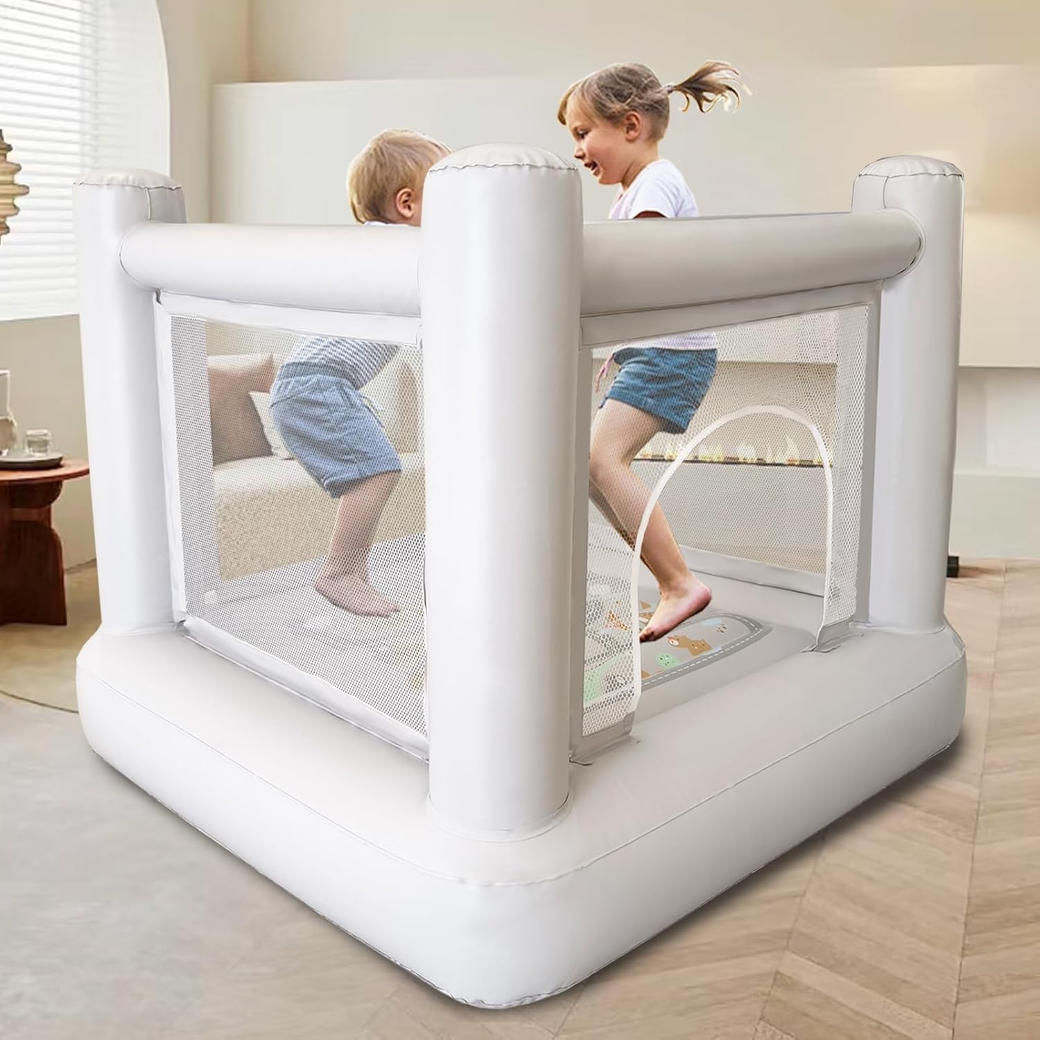 Dream Castle Mini Bounce House,Electric Pump Toddler Bounce House for Kids 3-6 Kid,Indoor or Outdoor Playhouse,Bouncy Castle Commercial PVC Materials PVC Mini bounce house