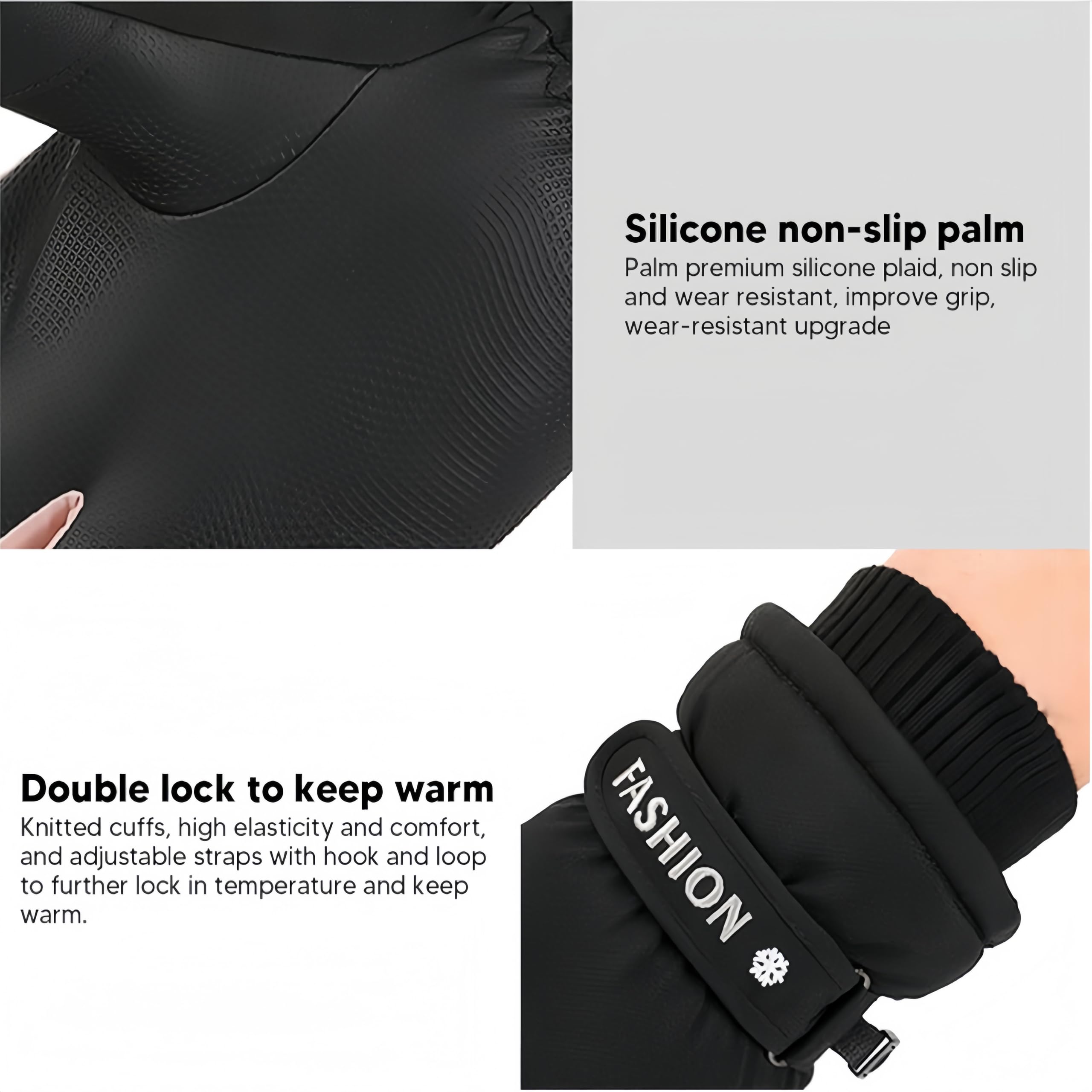 Guantes impermeables para pantalla táctil de invierno para mujer y hombre cálidos de esquí