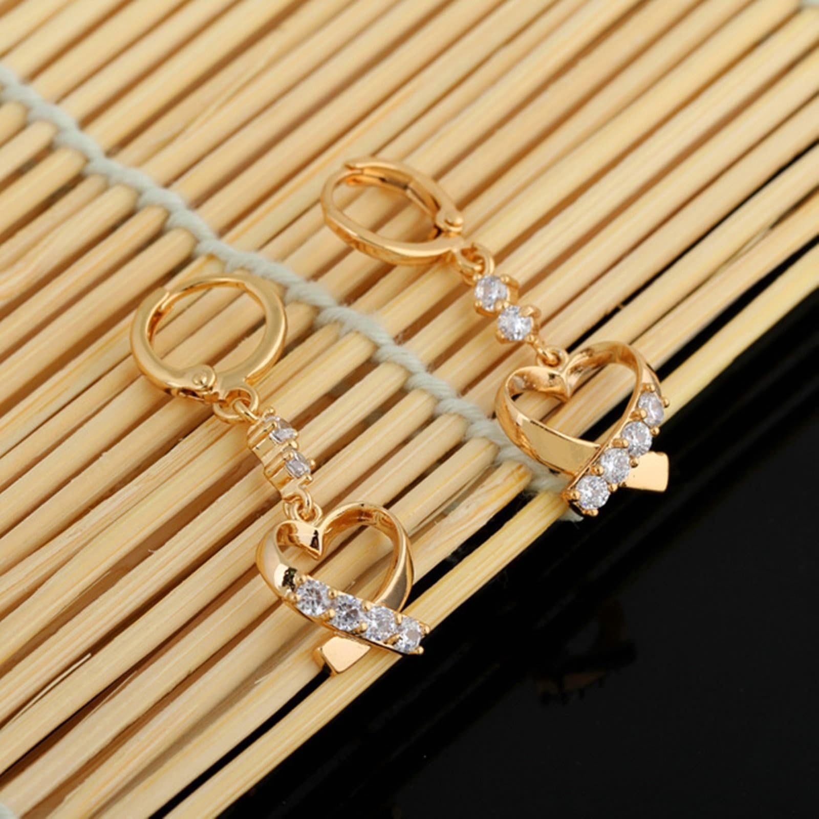 AMDXD Pendientes de oro de 9 quilates 375 para mujer, auténticos, con moissanita, oro amarillo de 9 quilates