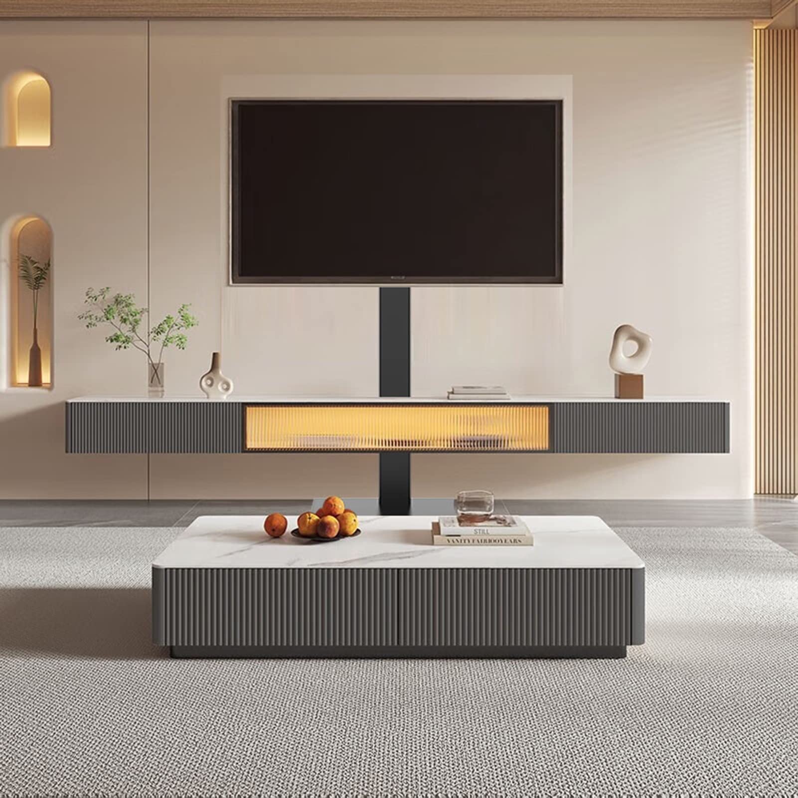 Soporte universal para TV de suelo, soporte de altura ajustable para televisores de 32 a 65 pulgadas, diseño de ahorro de espacio para colocación de esquina