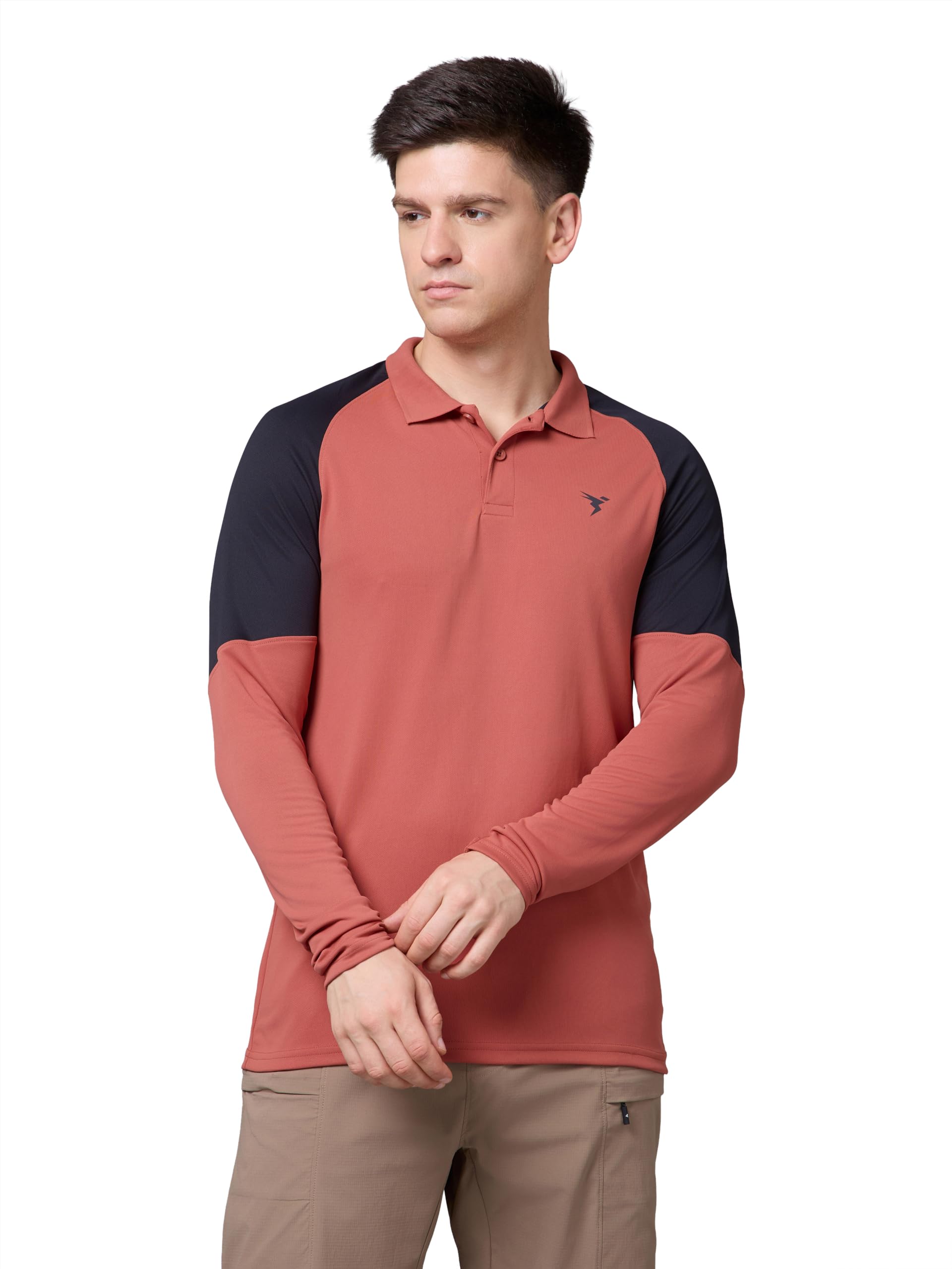 technosport Men's Slim Fit Polyester Colorblocked Athleisure Polo T-Shirt with Full Sleeve, Moisture Wicking and Quick Dry-picture-32