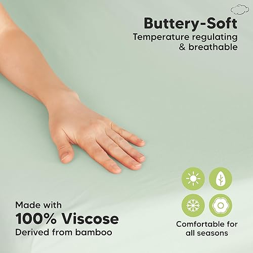 Miniatura 3 de Pack and Play Sábanas bajeras Paquete de 2 sábanas para colchón Pack N Play de 38 x 26 pulgadas, suaves y acogedoras, ropa de cama neutra para