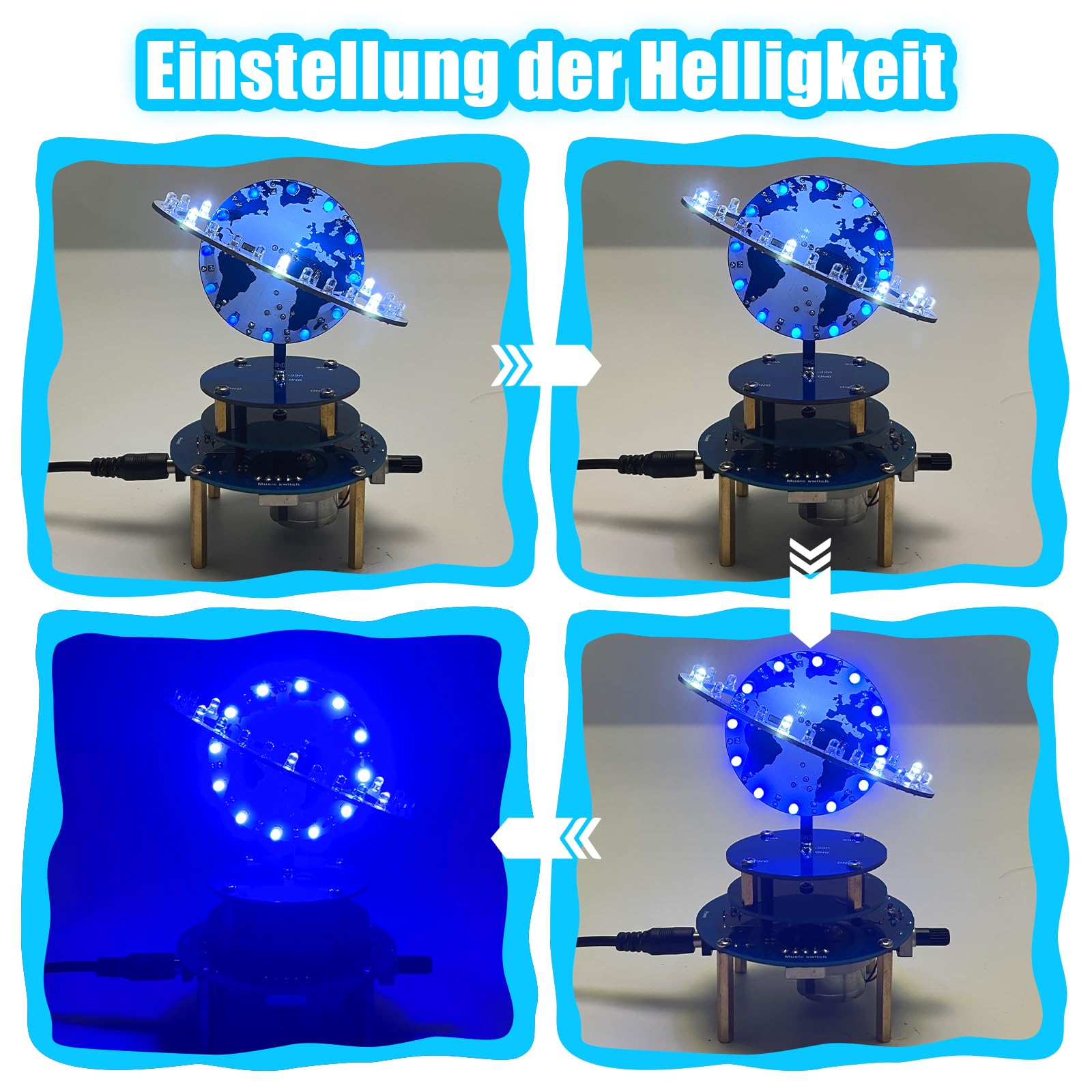 PEMENOL Kit Di Saldatura Fai Da Te A Luce Circolare RGB – 7 Modalità Con Controllo Manuale, Per Principianti E Progetti Scolastici