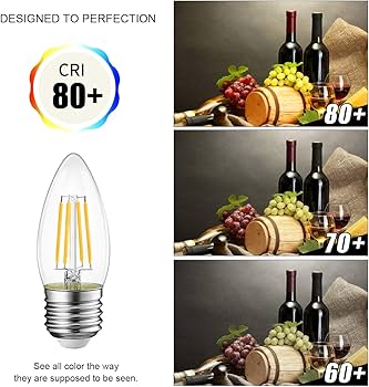 LVWIT B11 LED Filament Bulb E26 Candelabra Base 4.5W(60W