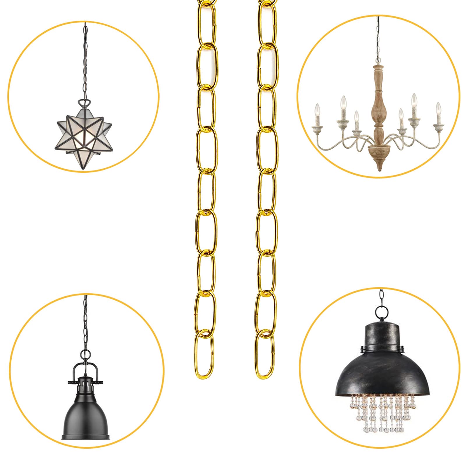 ECUDIS 20 Feet Gold Pendant Light Fixture Chain — Amazon image 3