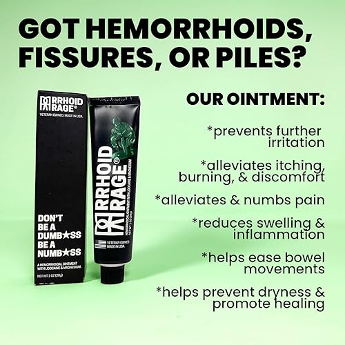 Miniatura 2 de Rrhoid Rage Ungüento para hemorroides y fisuras tratamiento con lidocaína, extracto de aloe, sulfato de magnesio, abeto bálsamo, crema de