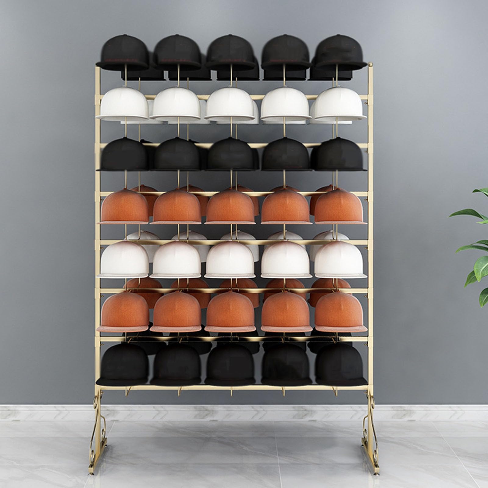 Perchero para Sombreros, Perchero Independiente para Sombreros, Expositor de Sombreros de Metal, Perchero Ajustable de Metal para Pelucas y Gorras de béisbol para Tiendas de Ropa minoristas,