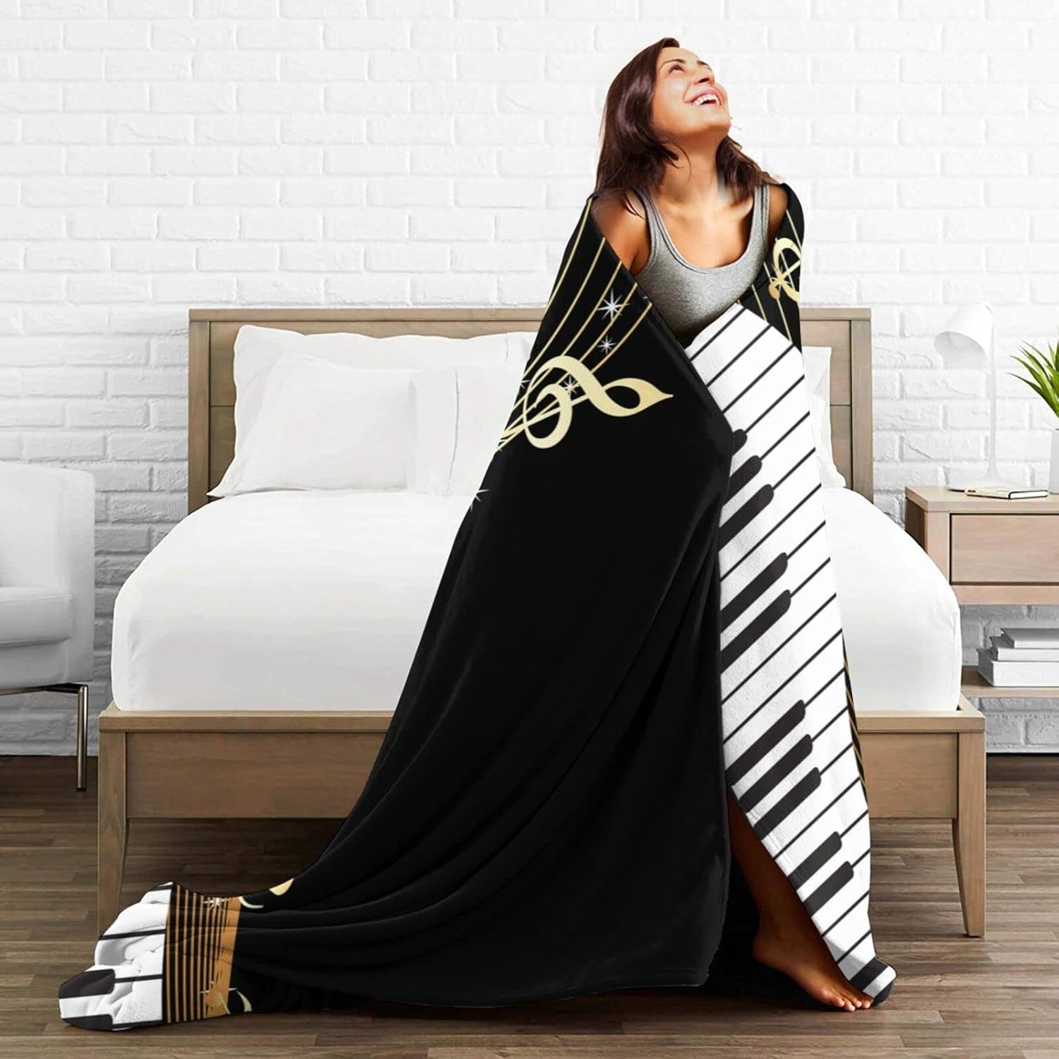 Music Throw Blanket Soft Cozy Plush Warm Fleece Blanket for Sofa Couch Bed 80"X60" - Image 5